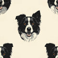 Border Collie - Monochrome Motion Field Wallpaper