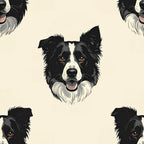 Border Collie - Monochrome Motion Field Wallpaper