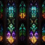 Botanical Stained Glass Wallpaper