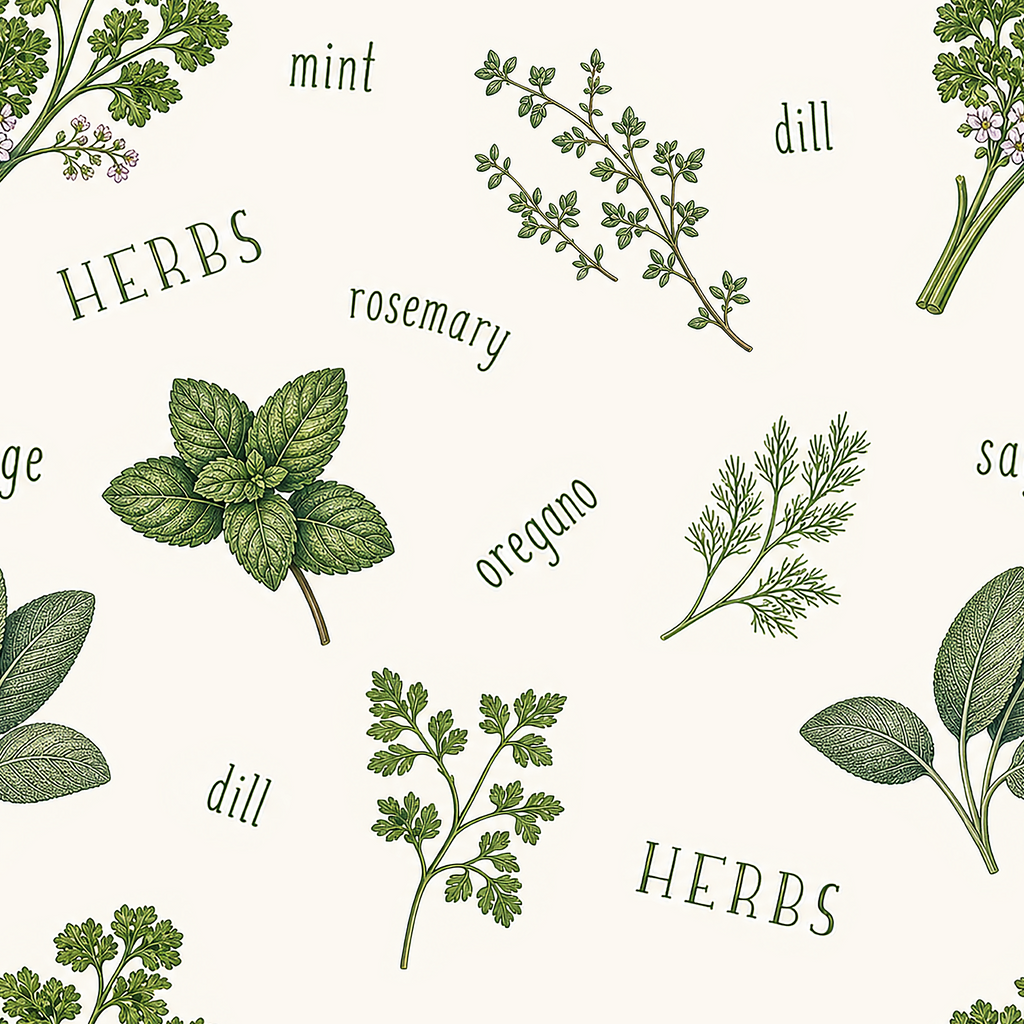 Botanical Herb Garden Wallpaper