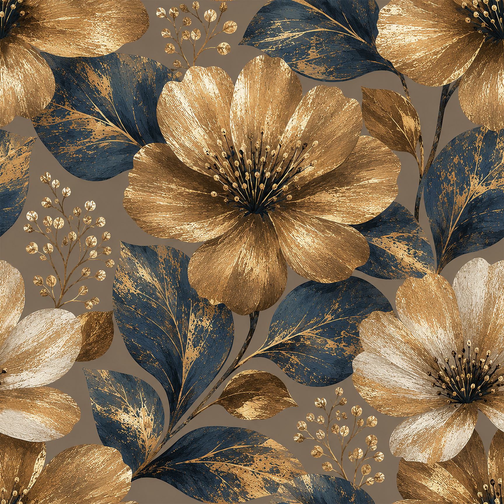 Bronze Bloom Wallpaper