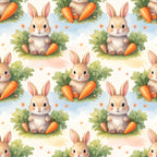 Bunny & Carrot Parade Wallpaper