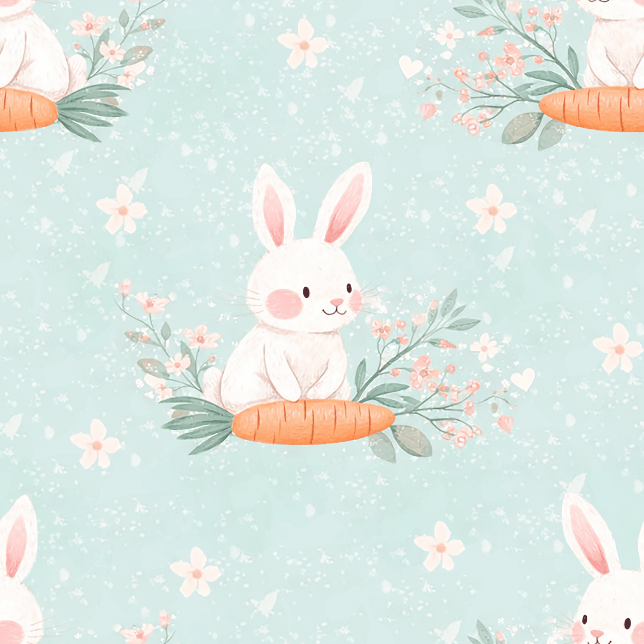 Bunny Garden Wallpaper Peel and Stick Wallpaper | Accent Haus