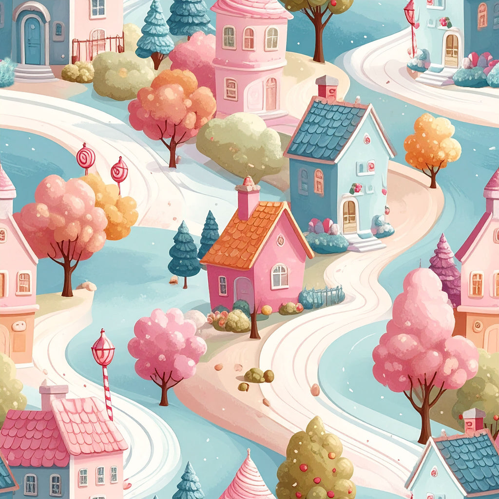 Candy Forest Village Wallpaper