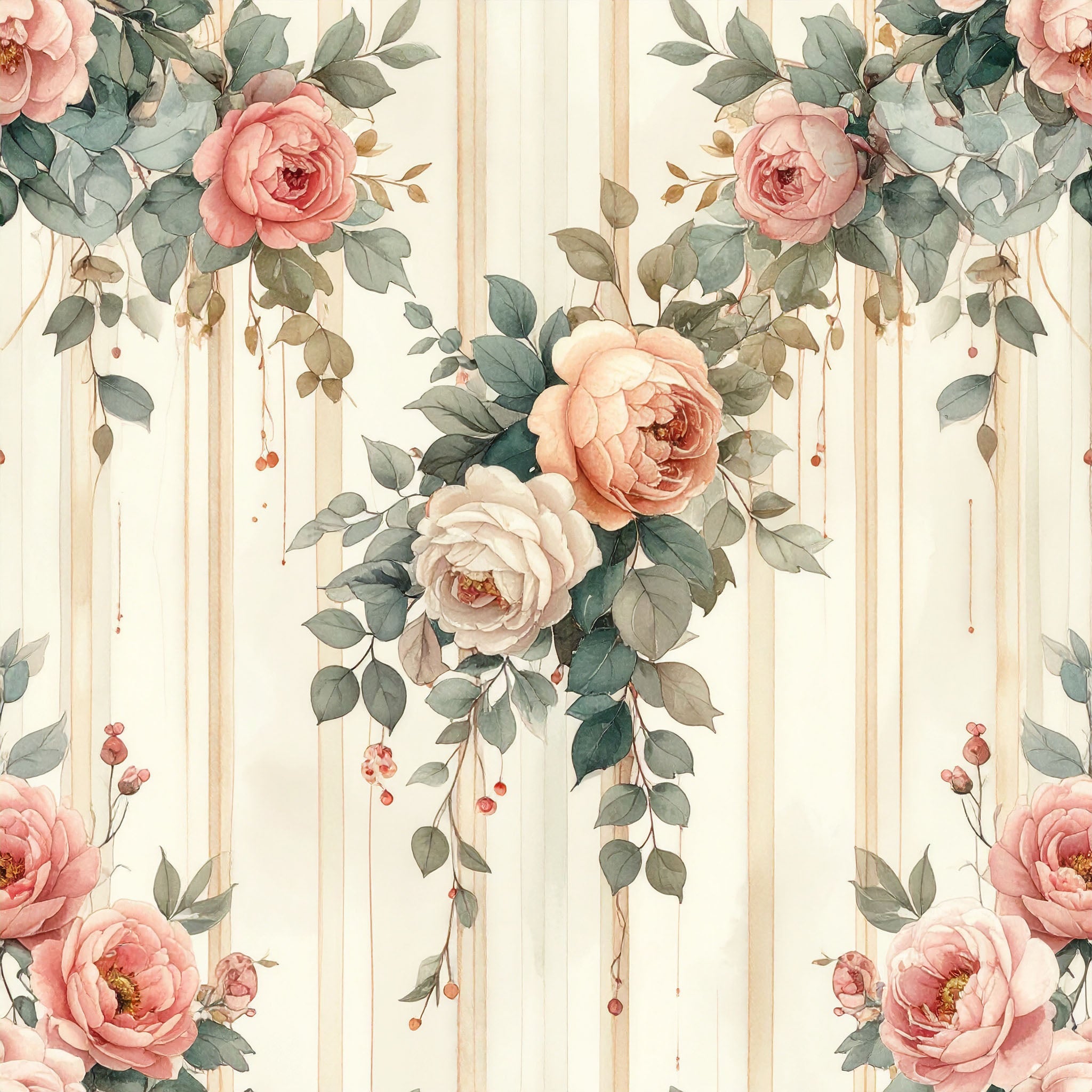 Cascading Garden Columns Wallpaper Peel and Stick Wallpaper | Accent Haus