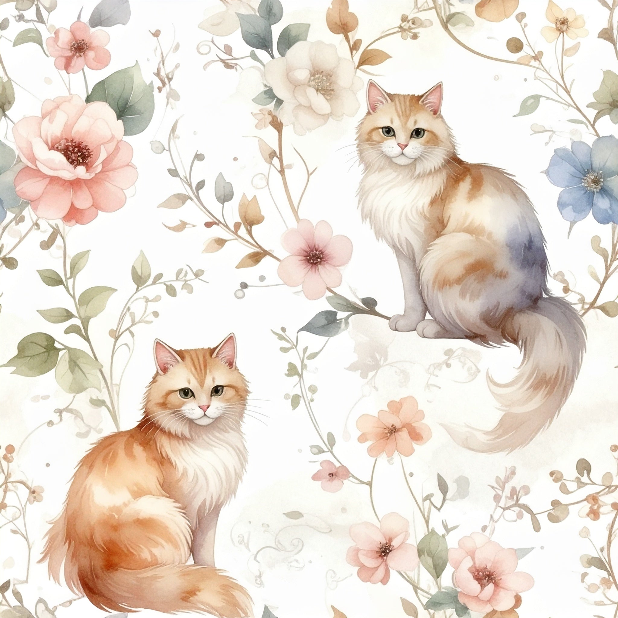 Cats Garden Party Wallpaper