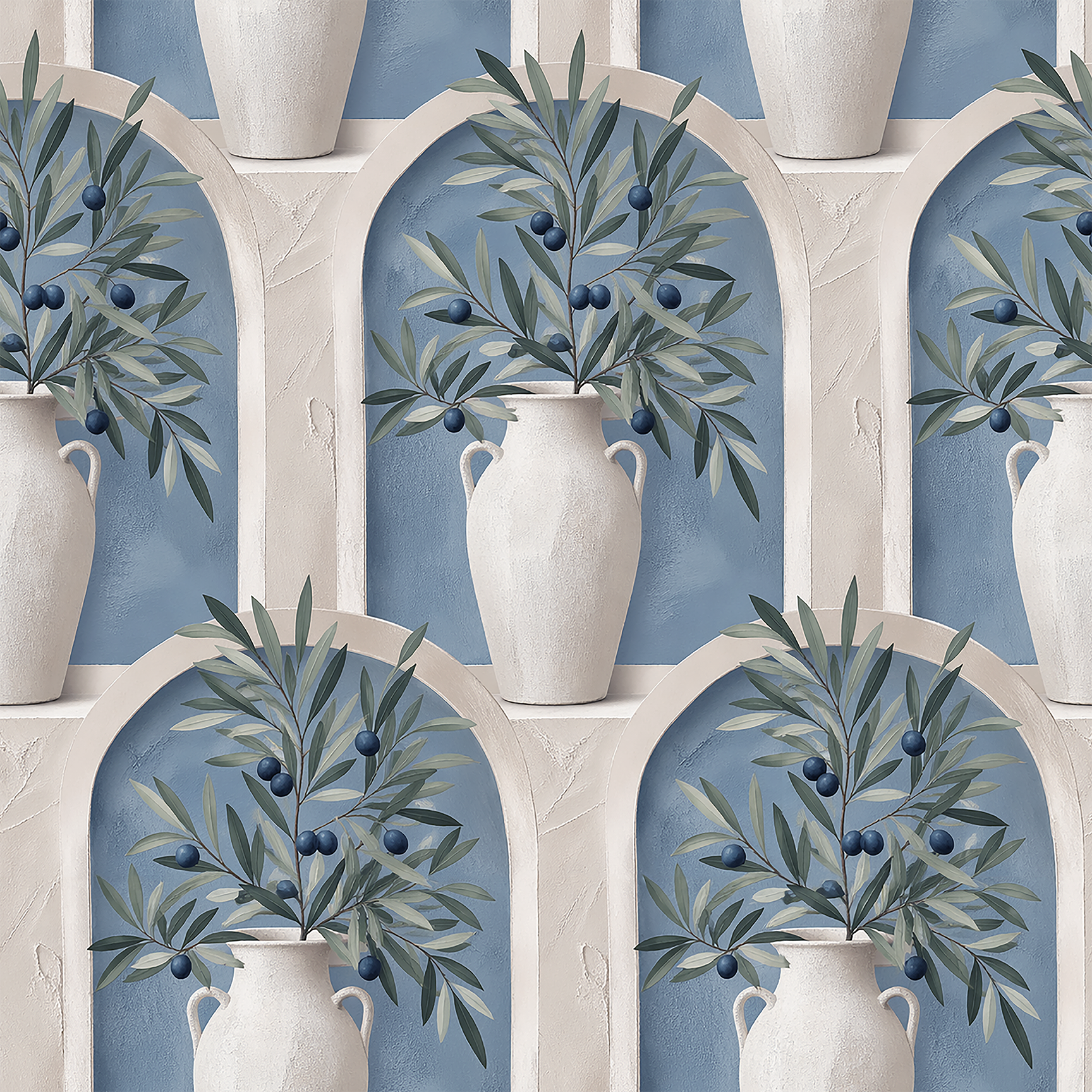 Chateau Plaster Cream Wallpaper
