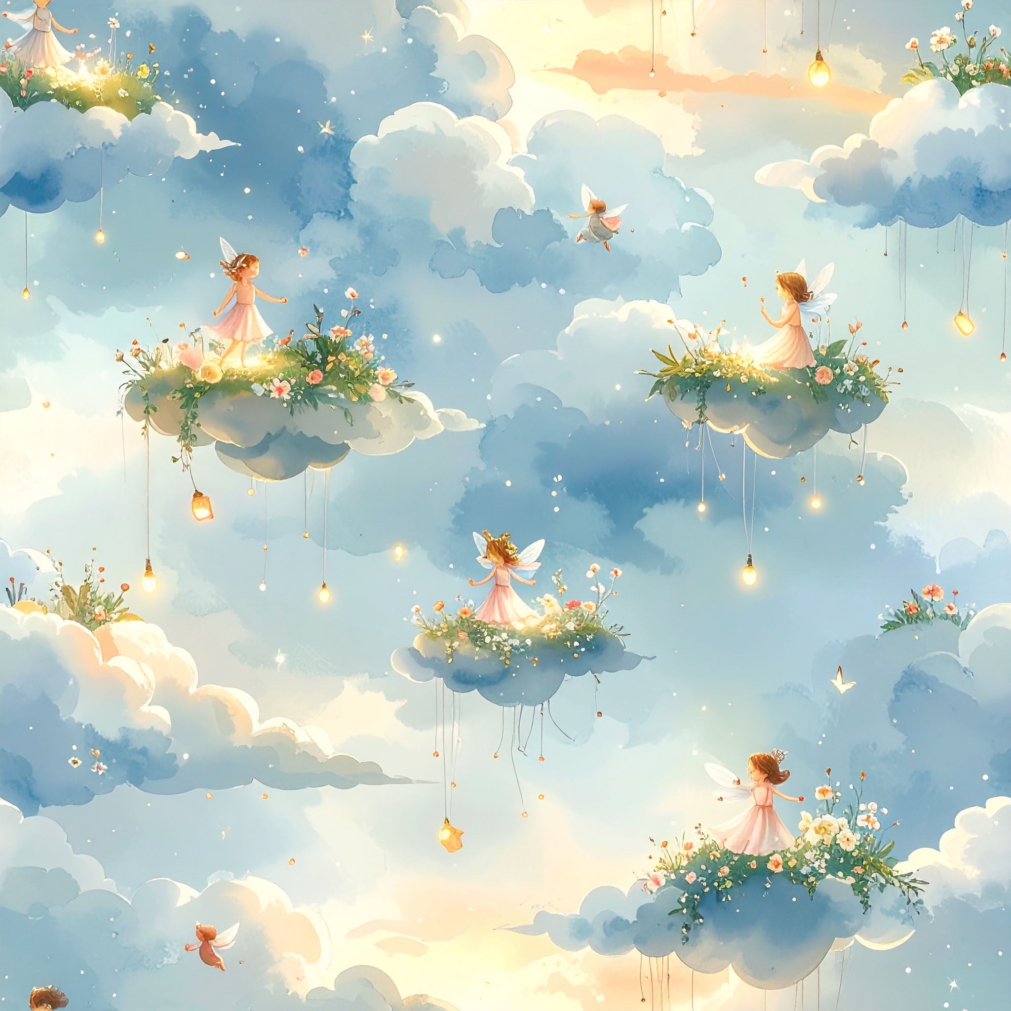Cloud Perch Fairies Wallpaper