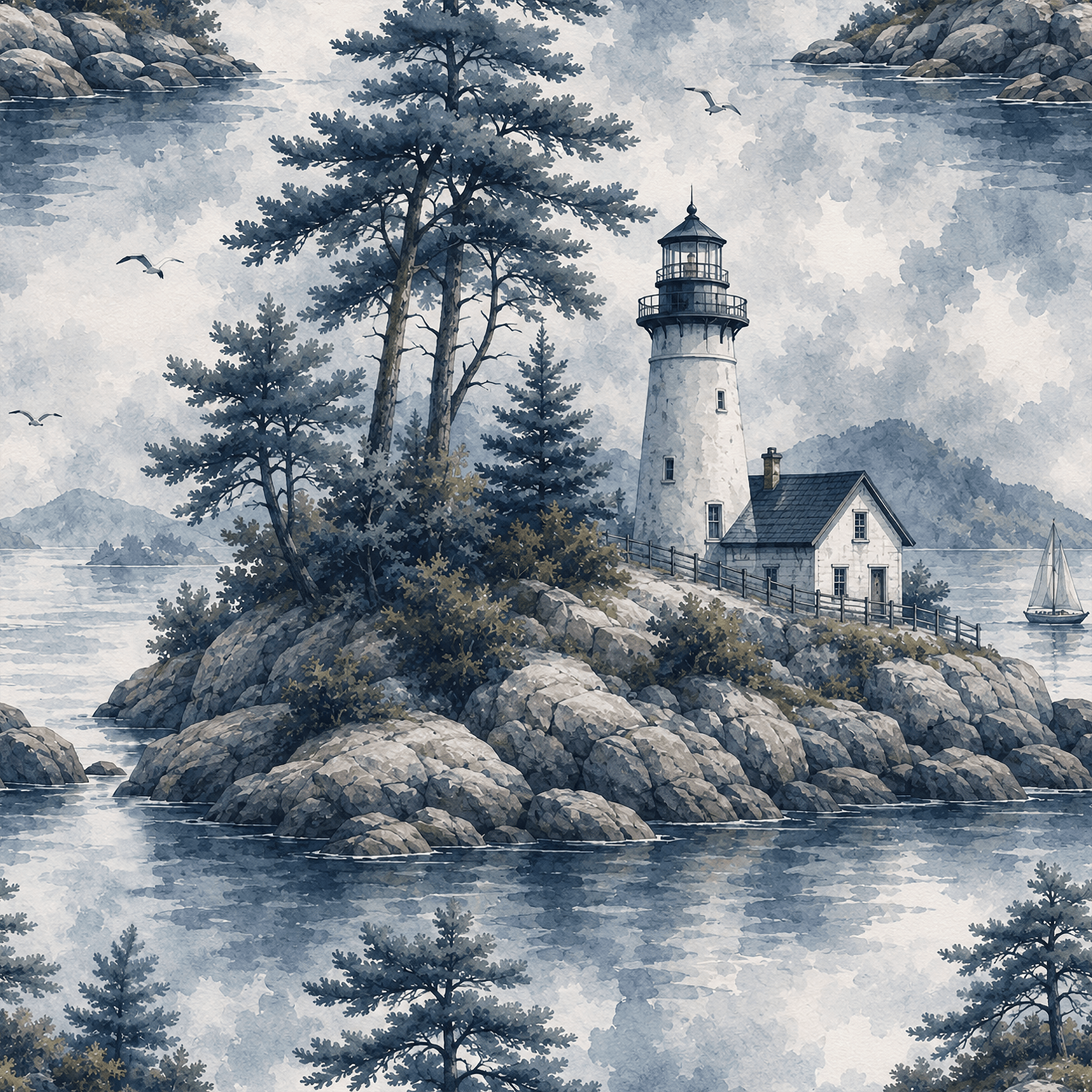 Coastal Mist Wallpaper Peel and Stick Wallpaper | Accent Haus