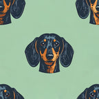 Dachshund - Retro Stretch Rhythm Wallpaper