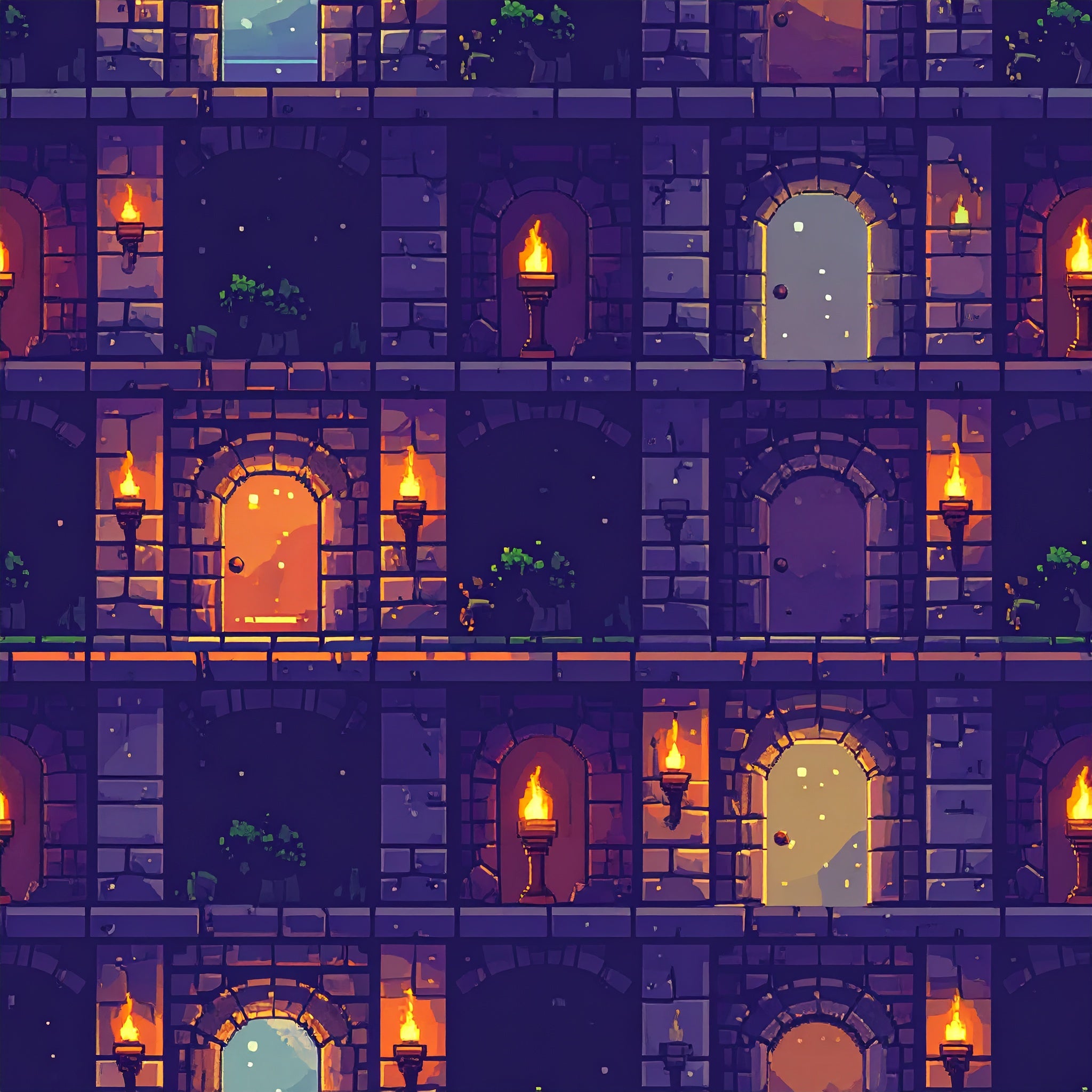 Dungeon Pixel Depths Wallpaper