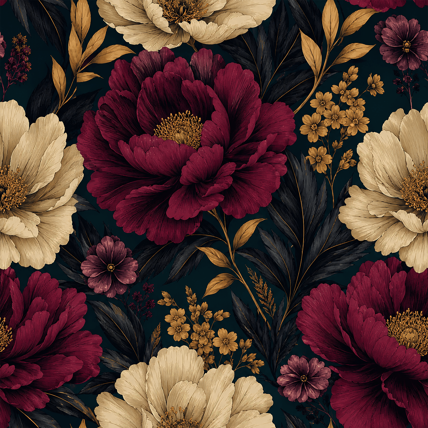 Eclipse Floral Wallpaper Peel and Stick Wallpaper | Accent Haus