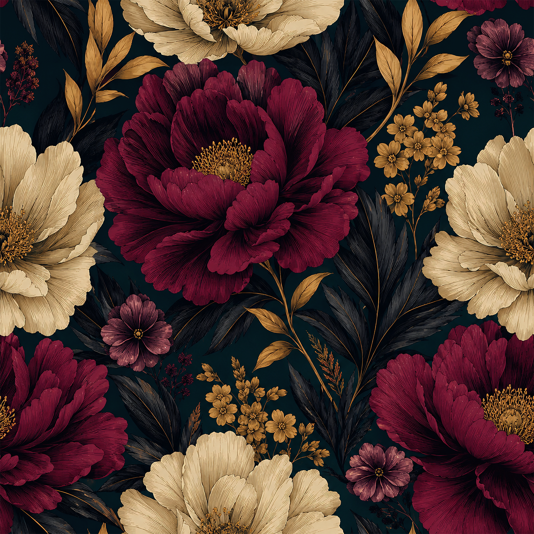 Eclipse Floral Wallpaper