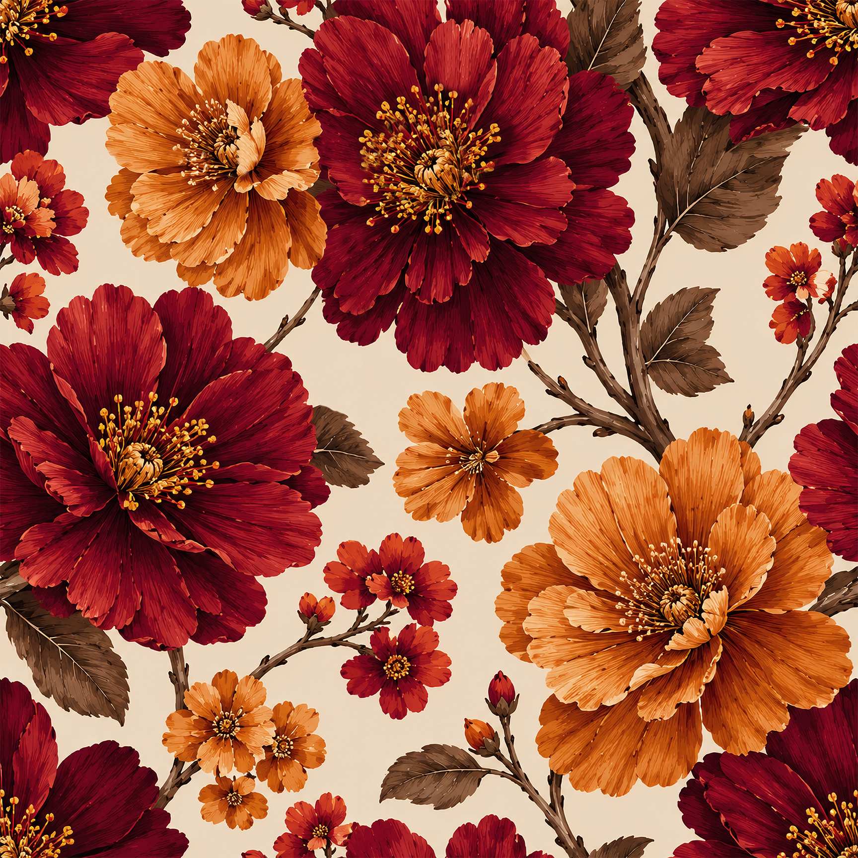 Ember Floral Wallpaper