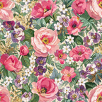 English Garden Floral Wallpaper