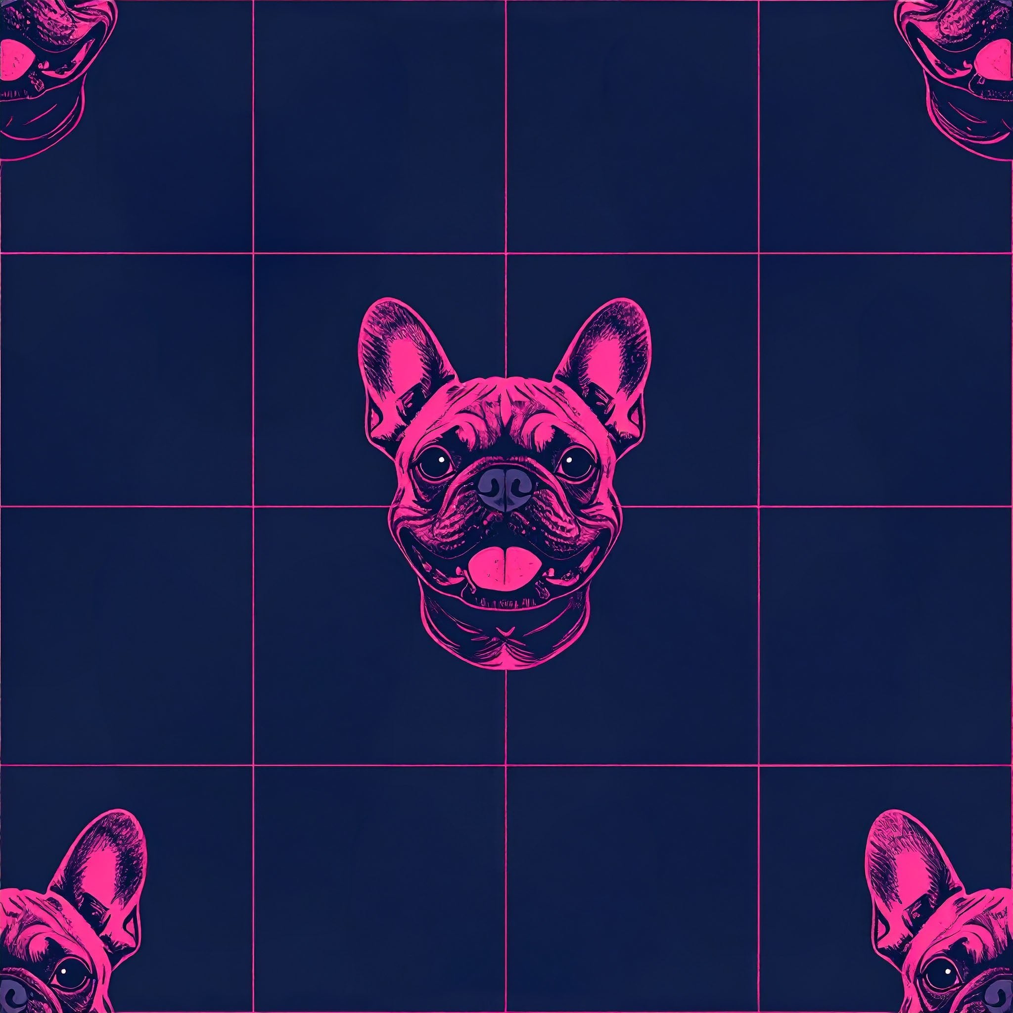 Frenchie Fun - Sophisticated Bulldog Wallpaper Peel and Stick Wallpaper | Accent Haus