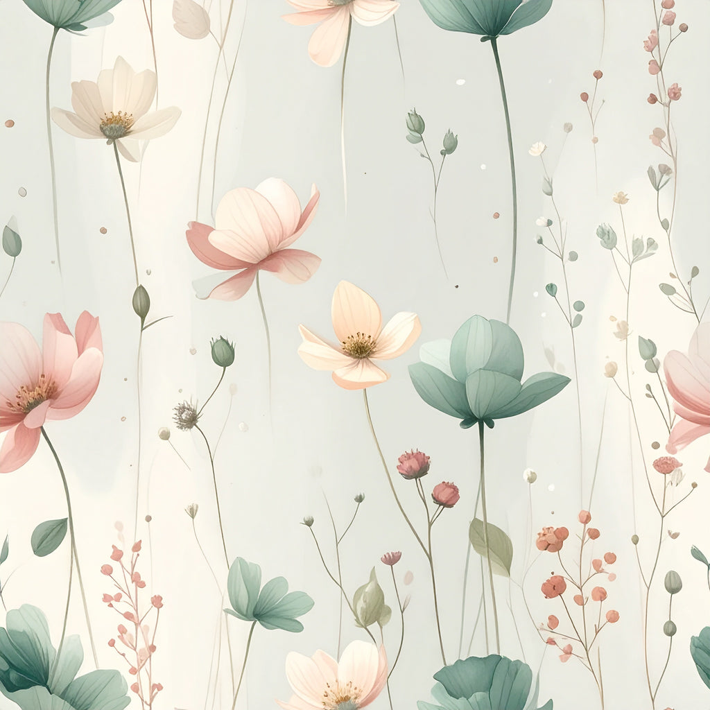 Floating Botanical Drift Wallpaper