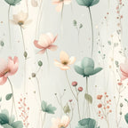 Floating Botanical Drift Wallpaper