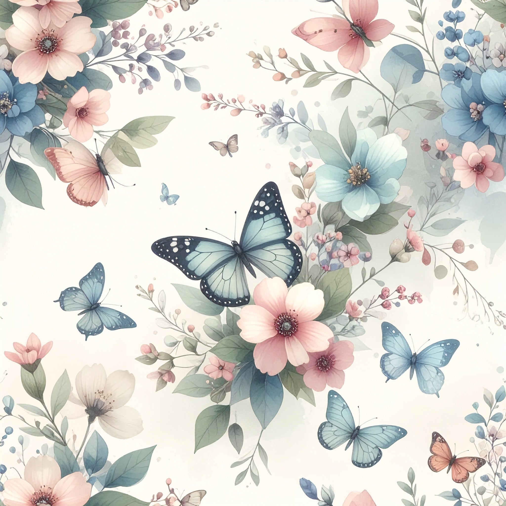 Floating Butterfly Meadow Wallpaper