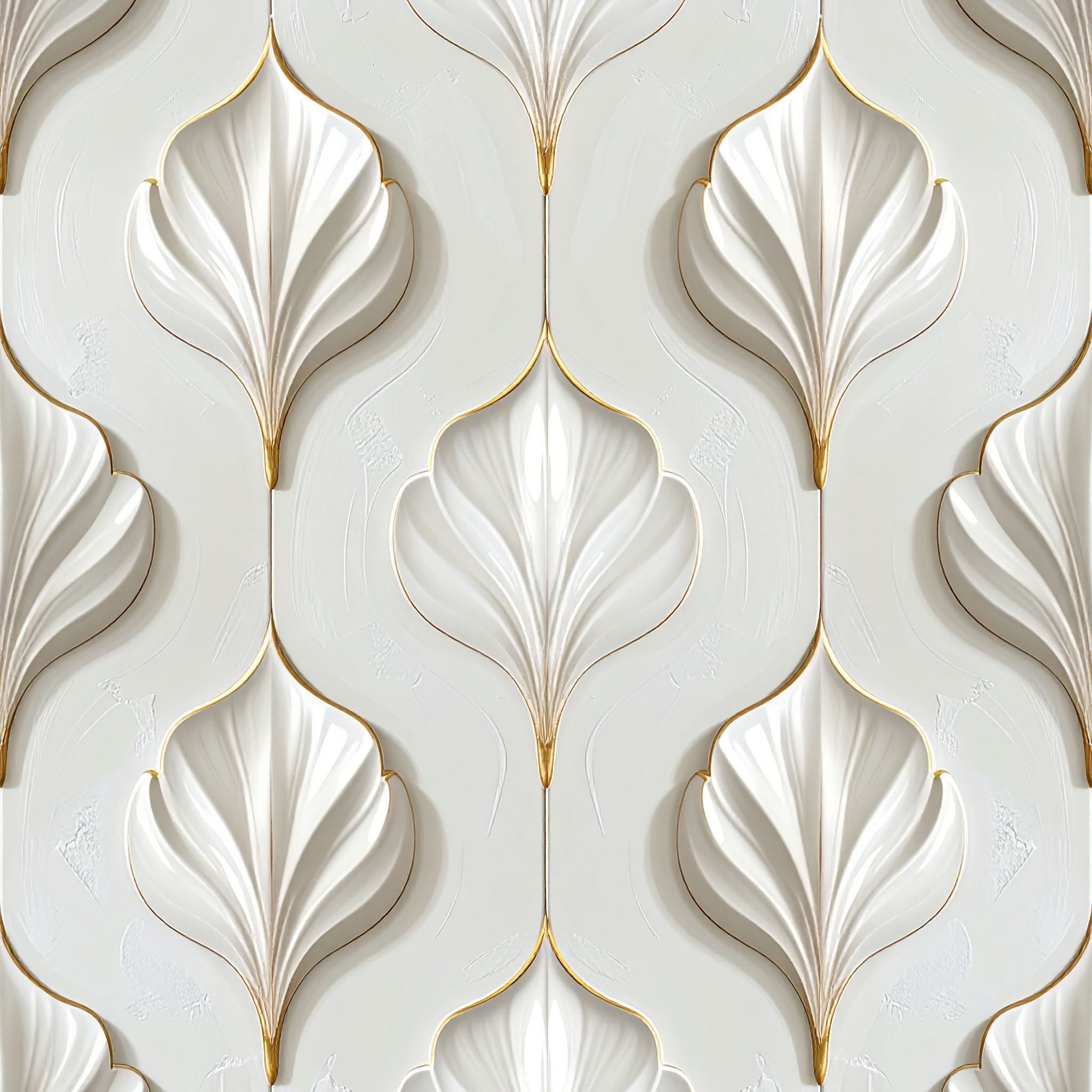 Floating Porcelain Petals Wallpaper