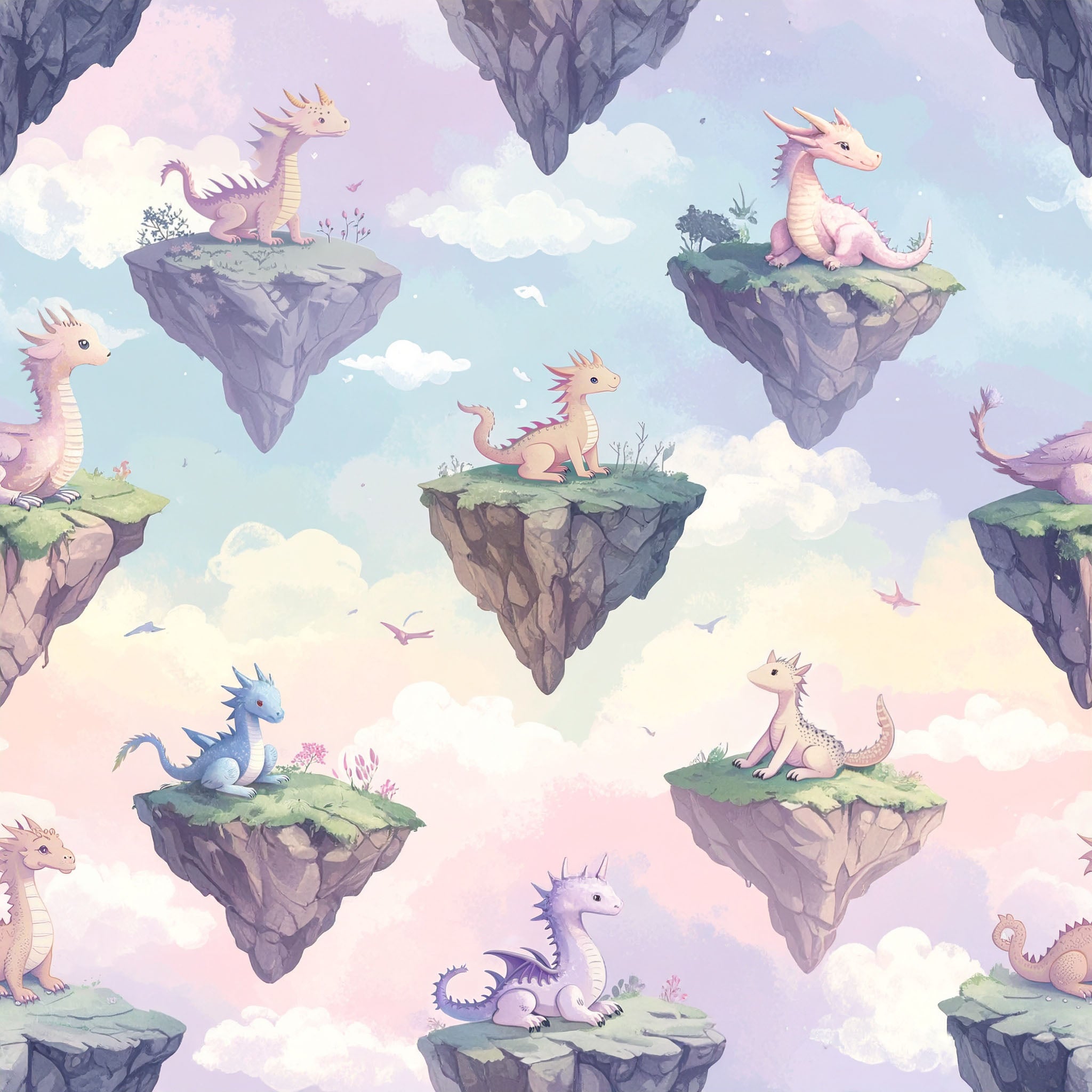 Floating Rock Dragon Isles Wallpaper