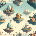 Floating Tech Islands Wallpaper