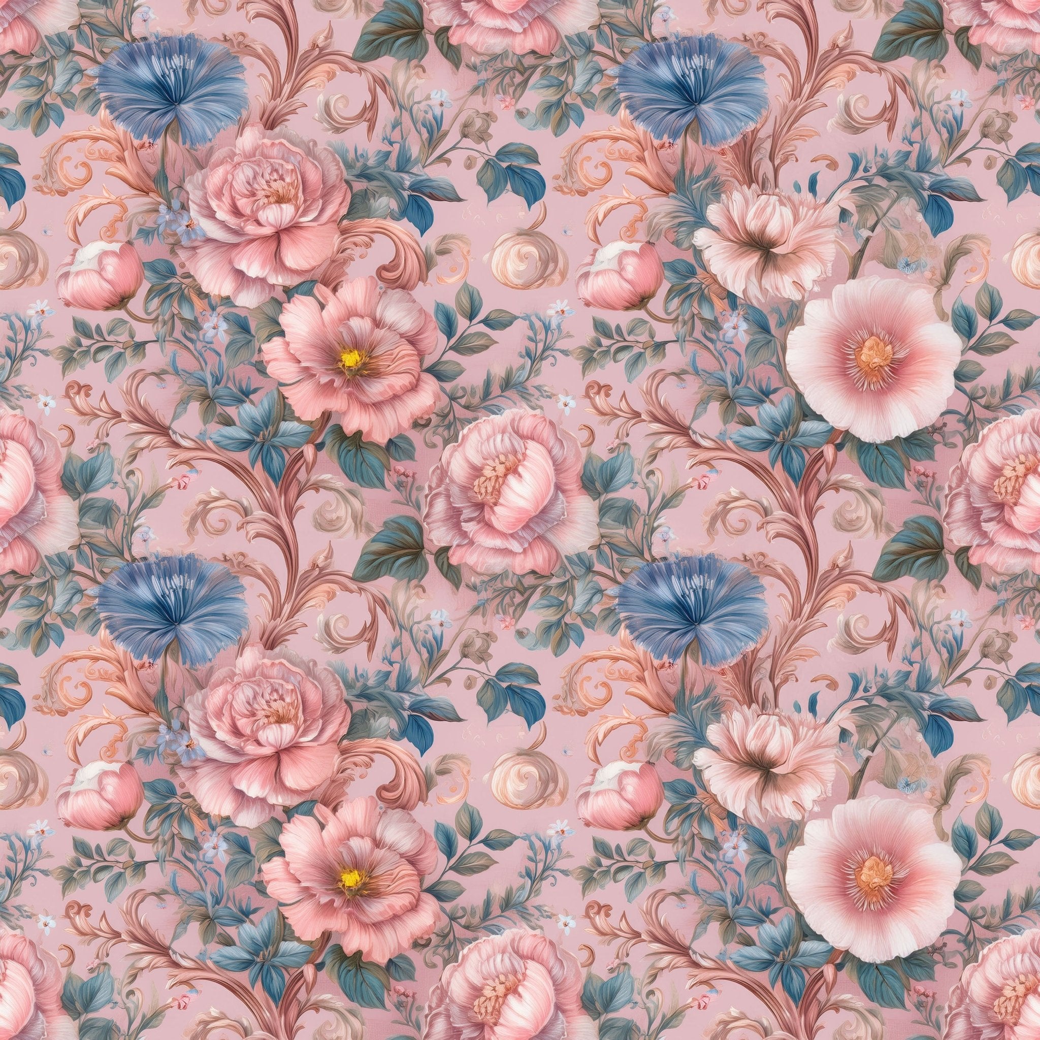 Floral Ornate Baroque Wallpaper Peel and Stick Wallpaper | Accent Haus