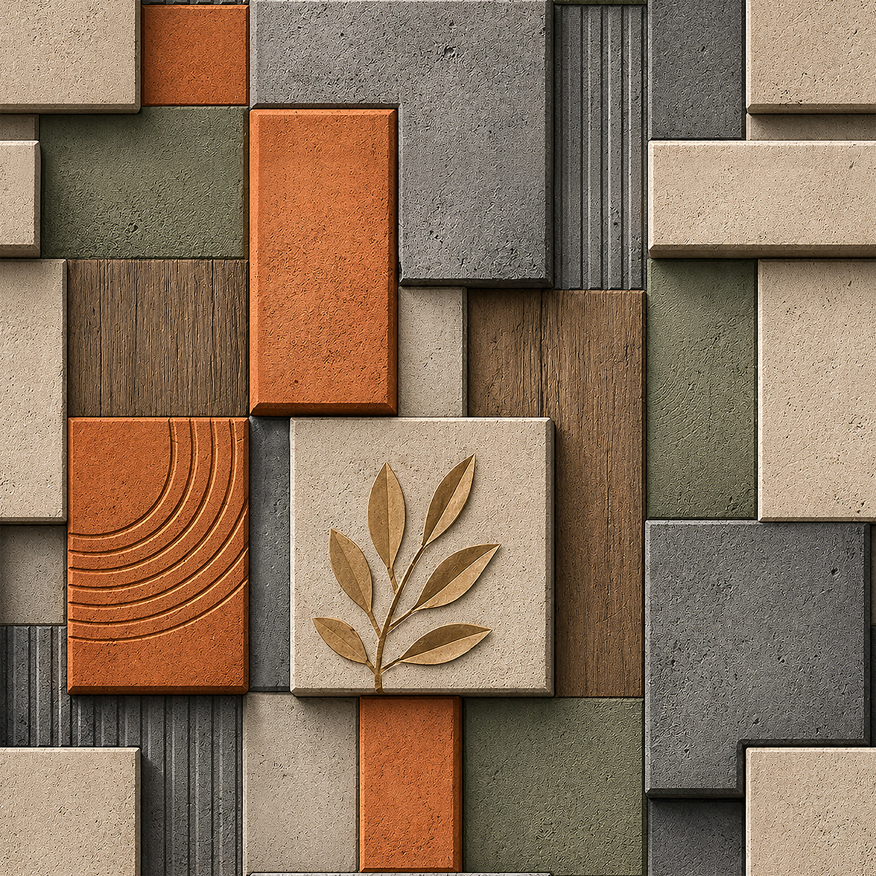 Geometric Shadow Blocks Wallpaper