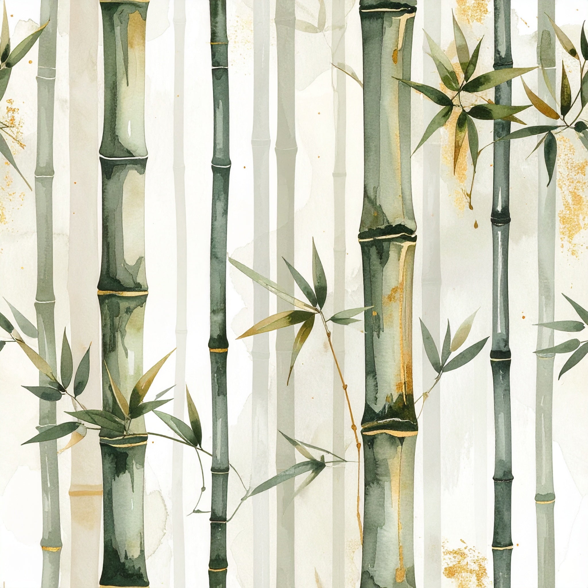Gilded Bamboo Harmony Wallpaper