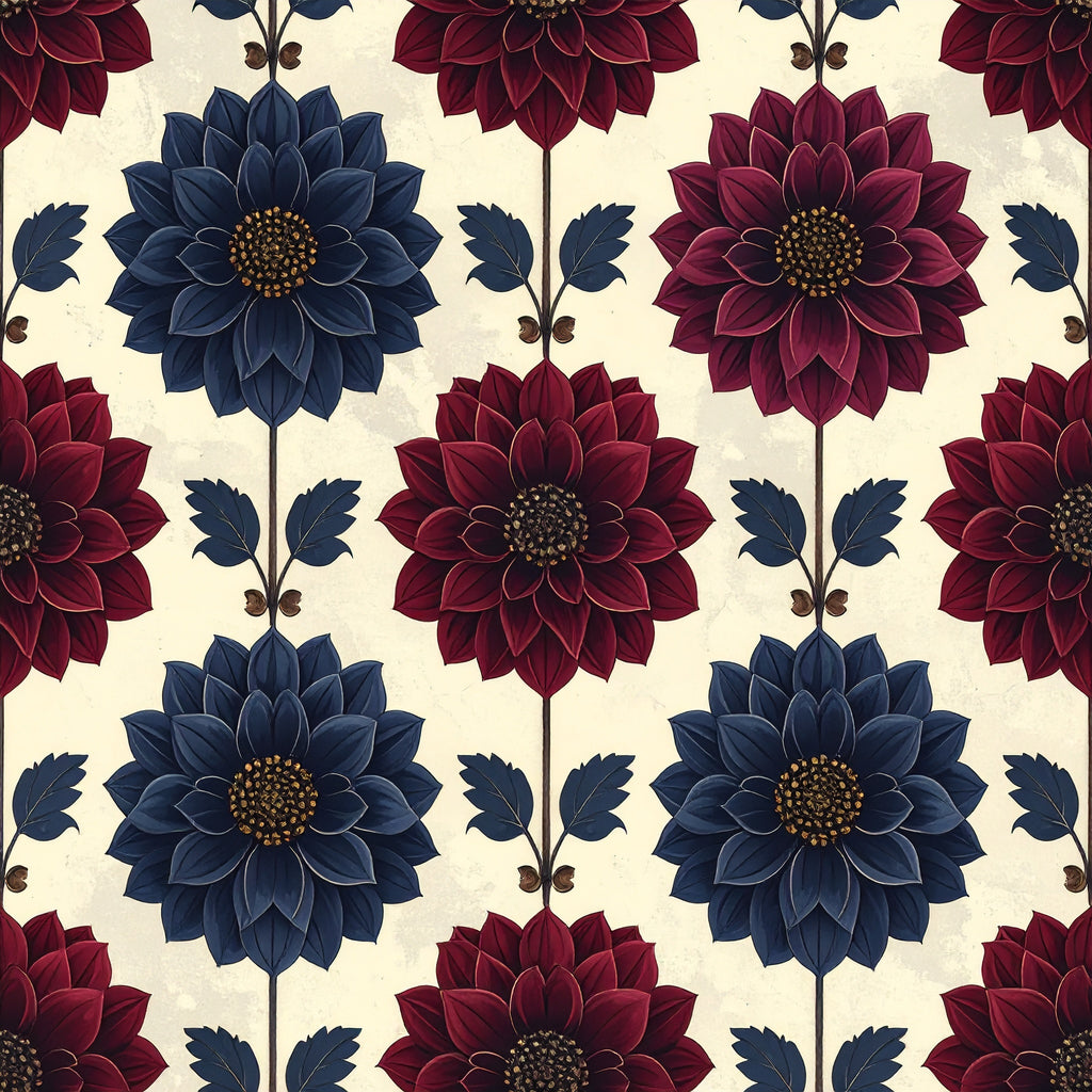 Gilded Jewel-Tone Botanical Wallpaper