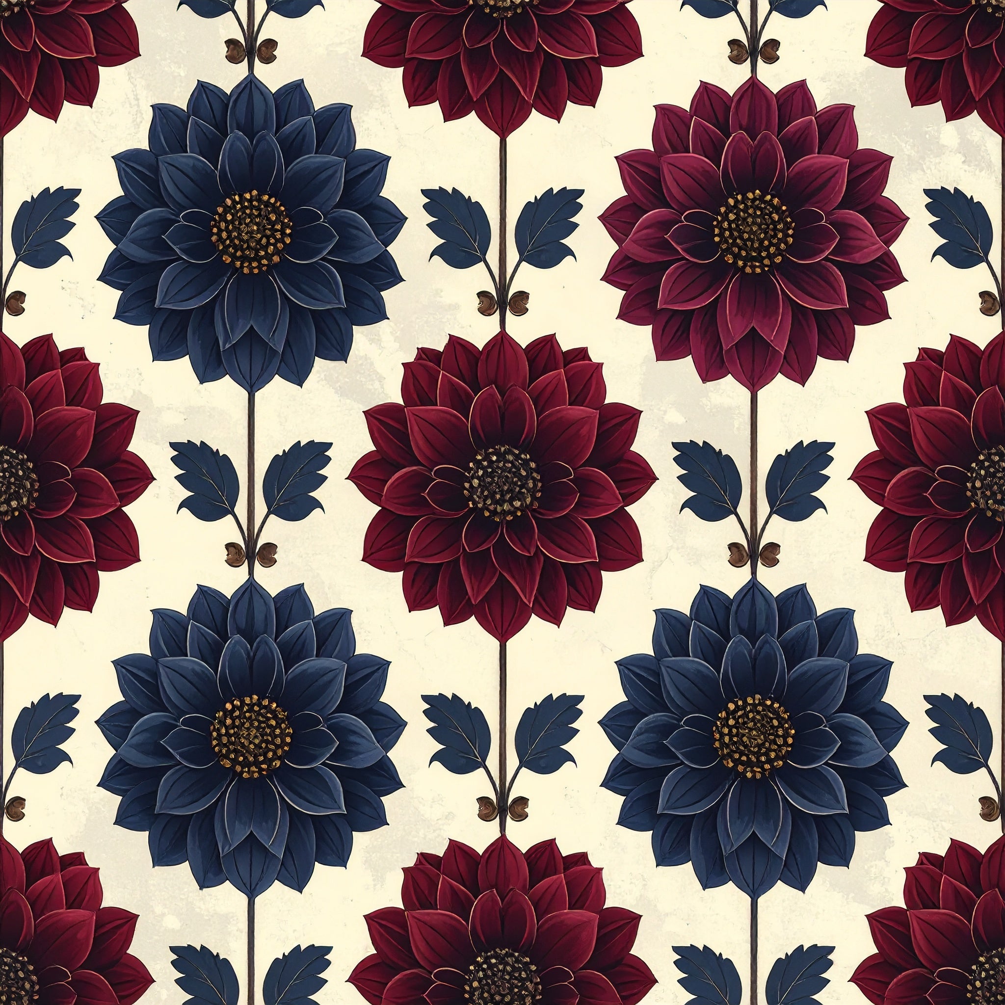 Gilded Jewel-Tone Botanical Wallpaper