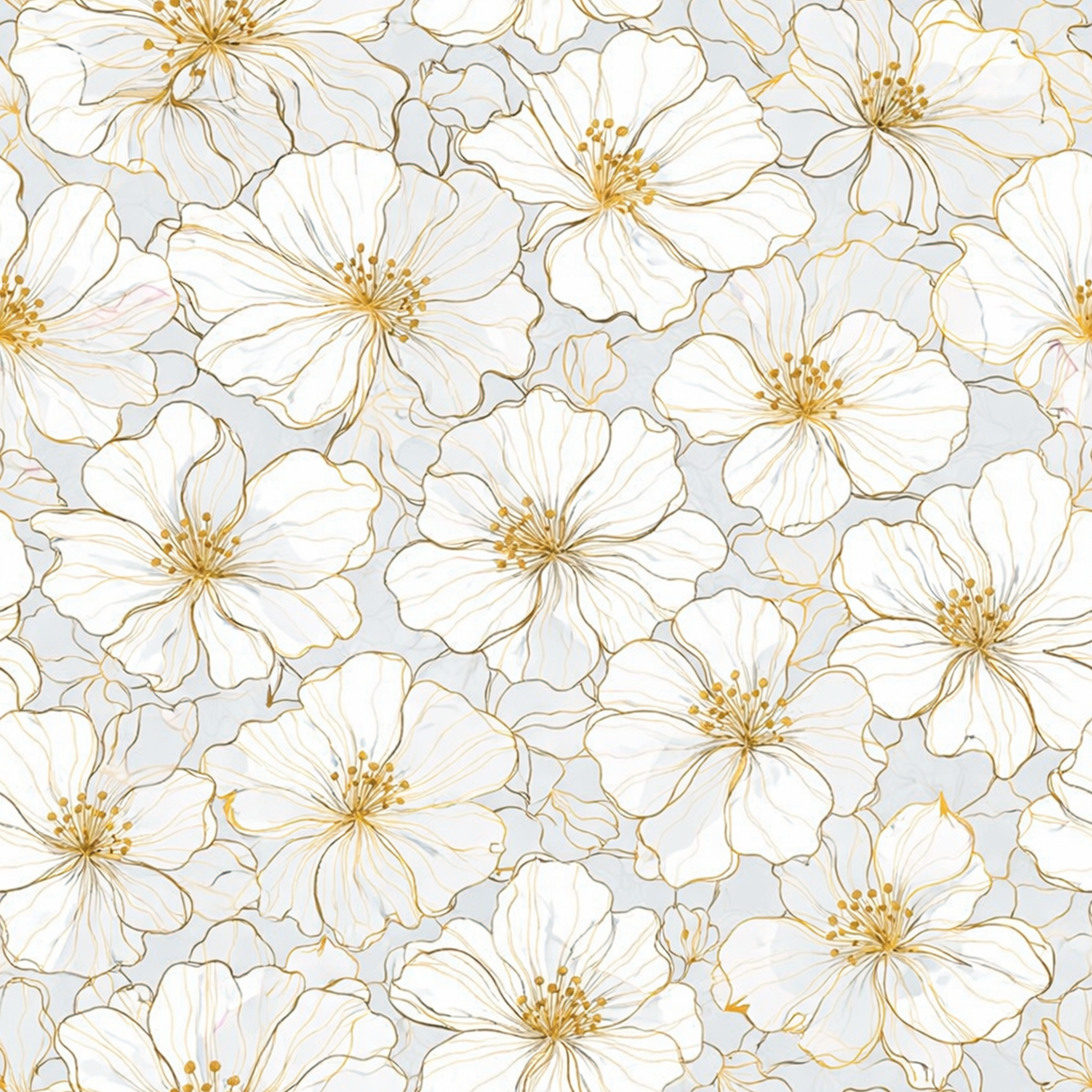 Golden Whisper Blossoms Wallpaper