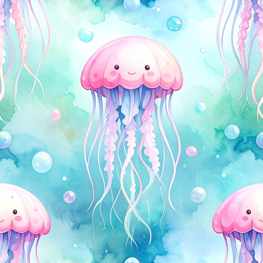 Happy Jellyfish Garden Wallpaper