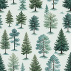 Holiday Pine Forest Wallpaper