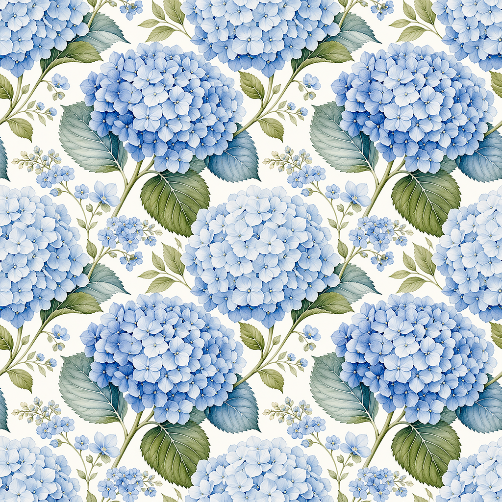 Hydrangea Harbor Blue Wallpaper