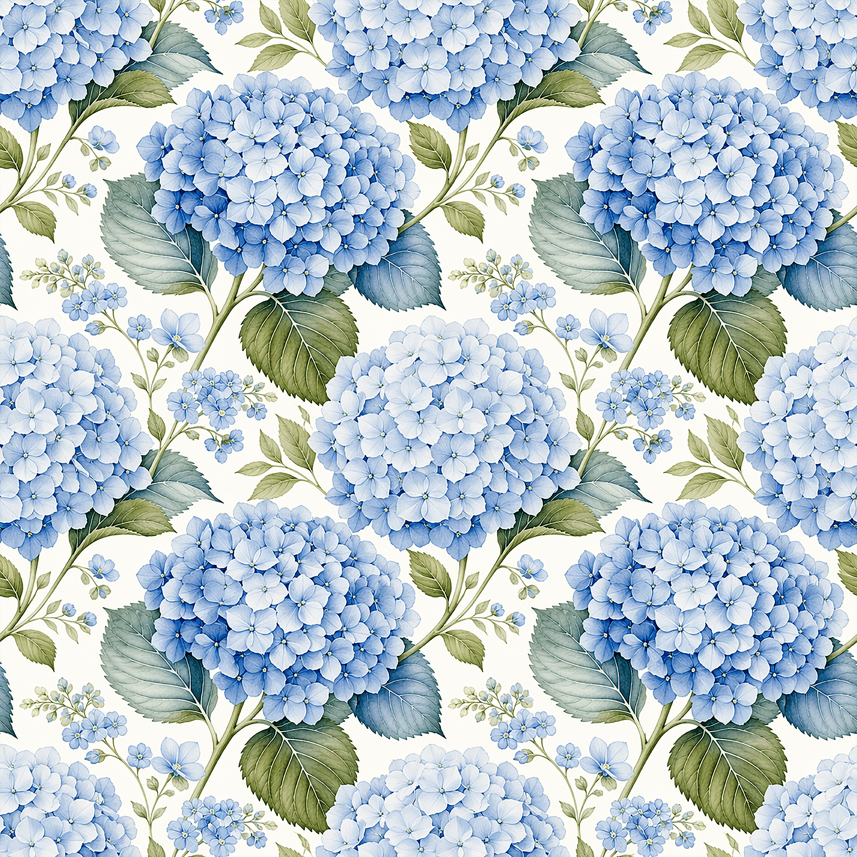 Hydrangea Harbor Blue Wallpaper Peel and Stick Wallpaper | Accent Haus