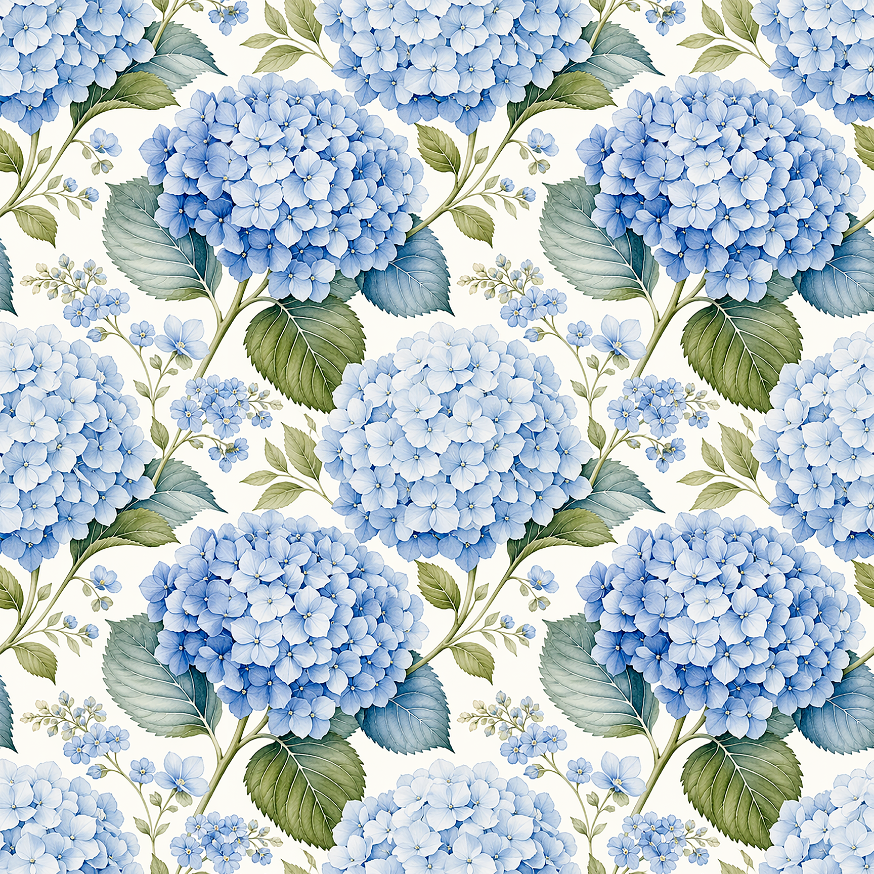 Hydrangea Harbor Blue Wallpaper