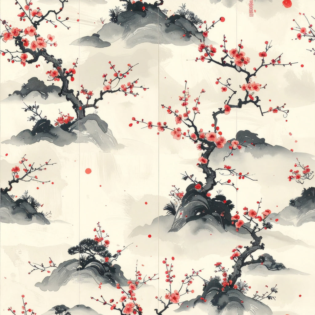 Japanese Ink Garden Wallpaper