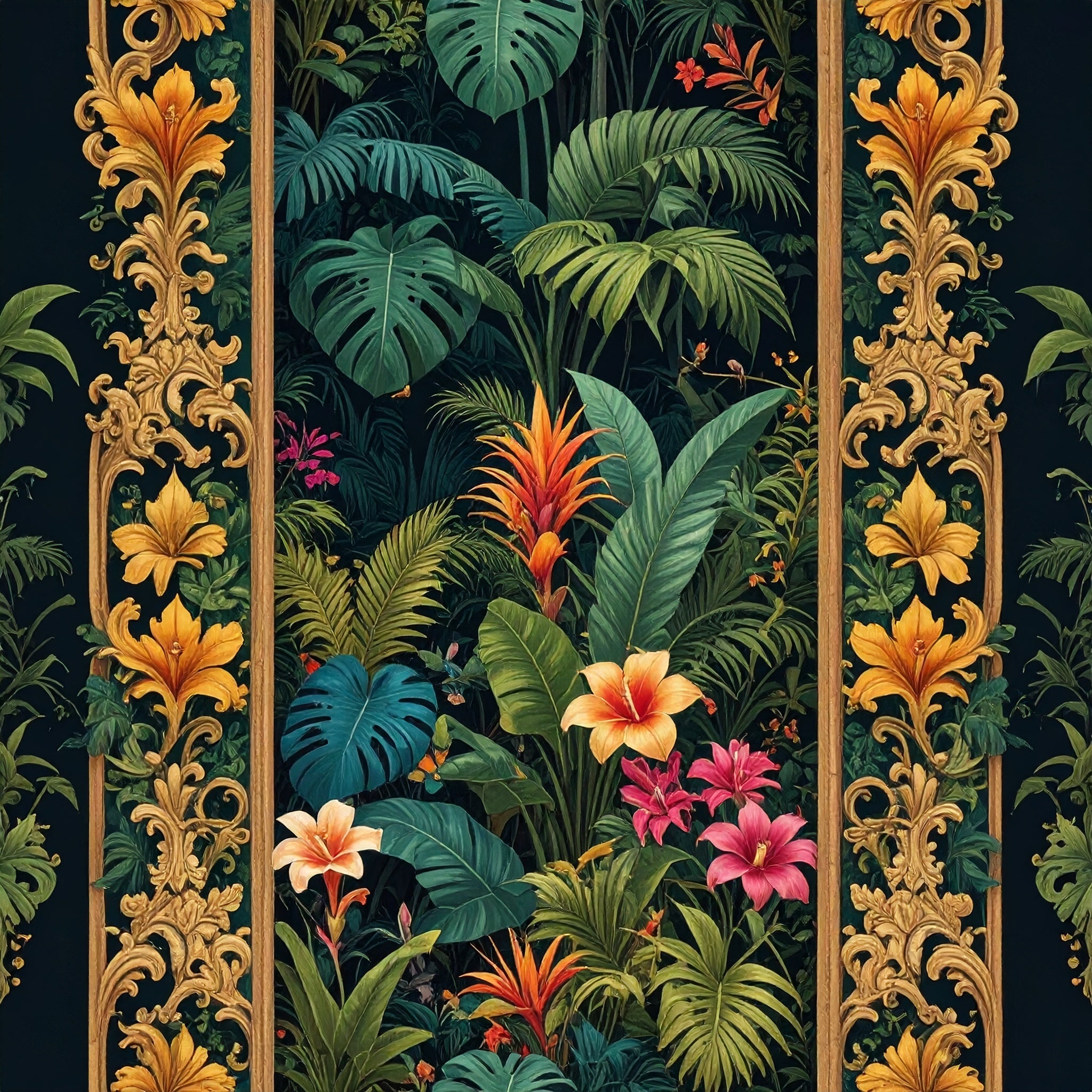 Jungle Baroque Fusion Wallpaper