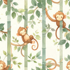 Jungle Monkey Playroom Wallpaper