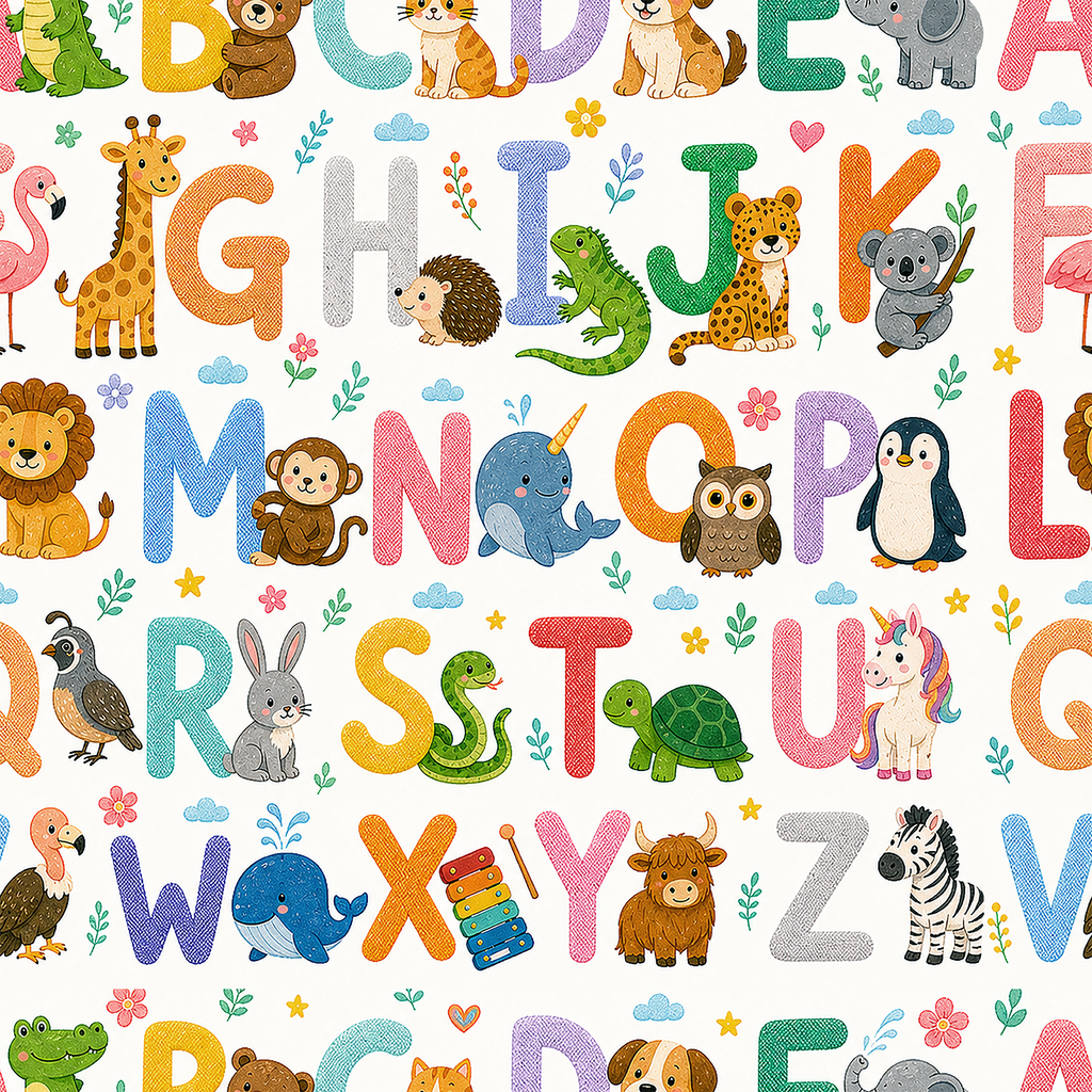 Kids Animal Alphabet Wallpaper