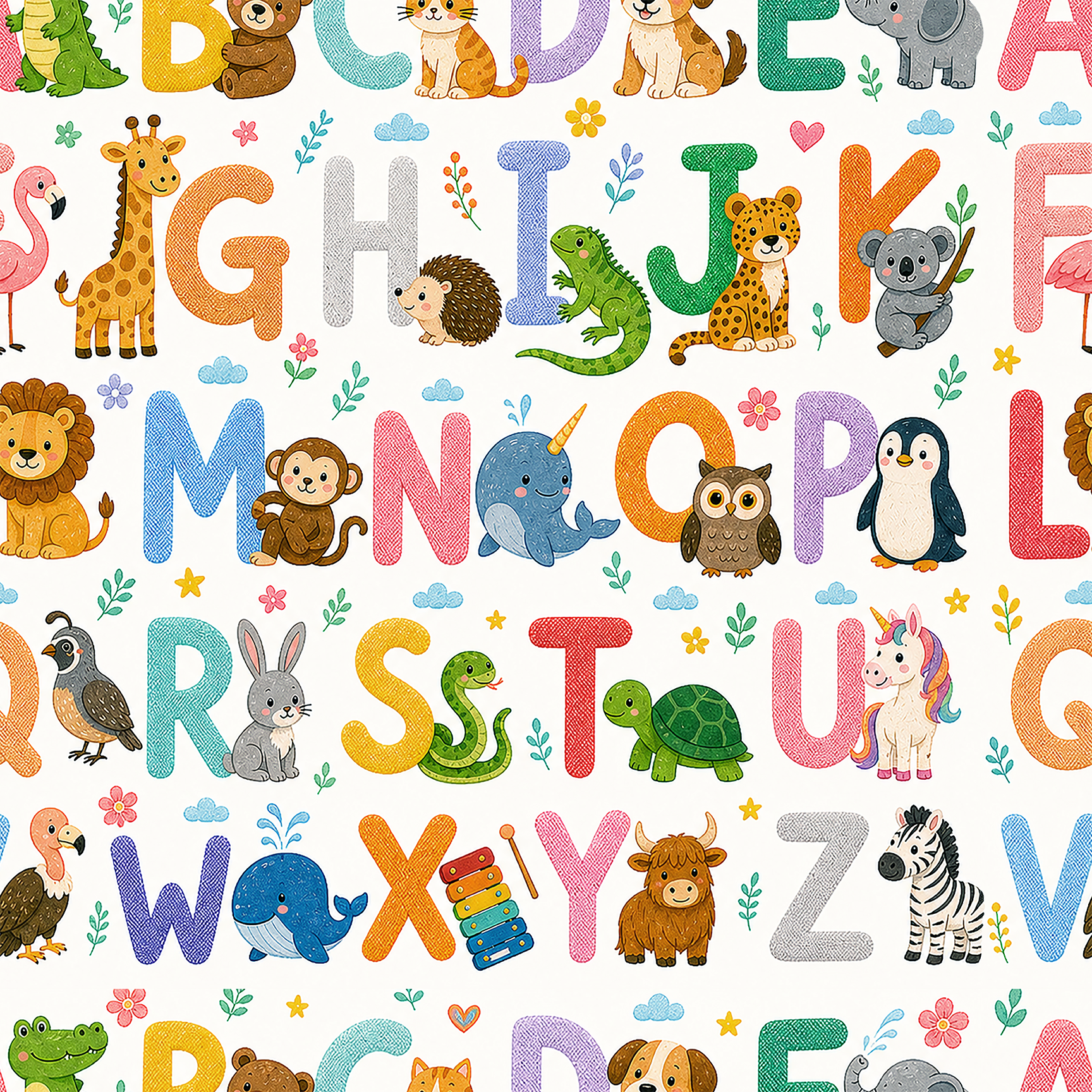 Kids Animal Alphabet Wallpaper