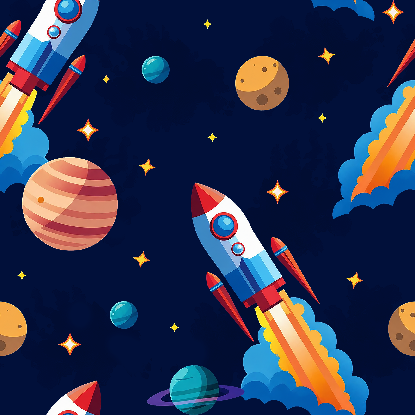 Kids Space Explorer Wallpaper
