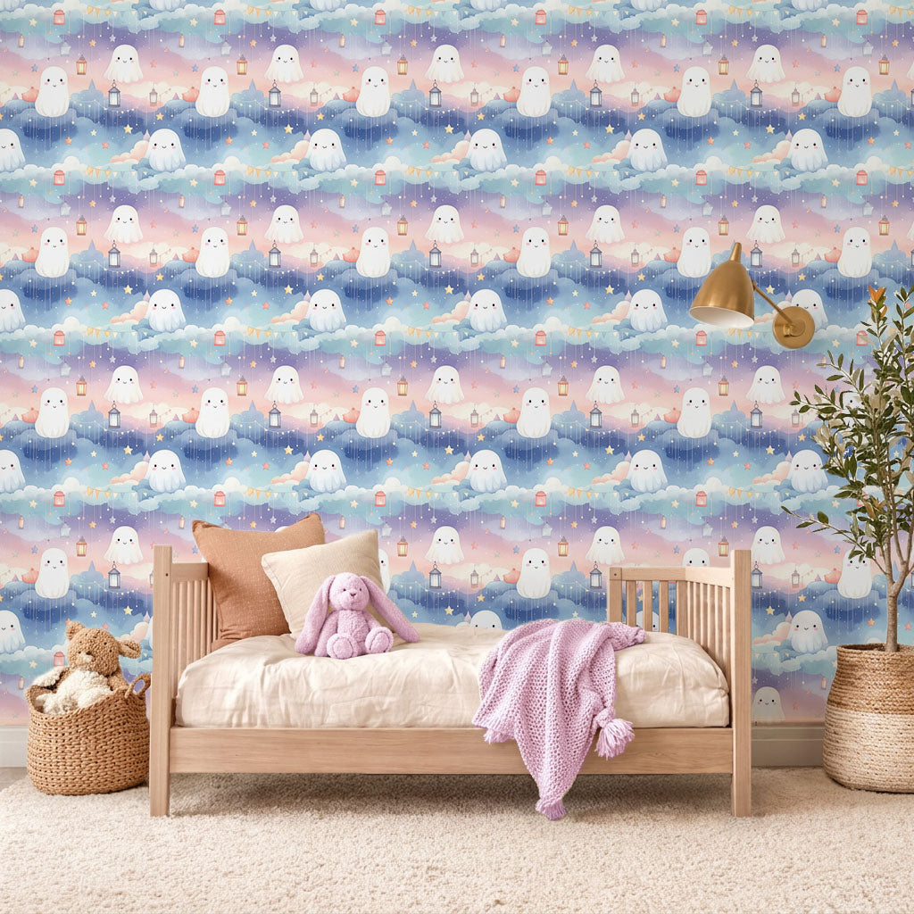 Friendly Ghost Pajama Party Wallpaper
