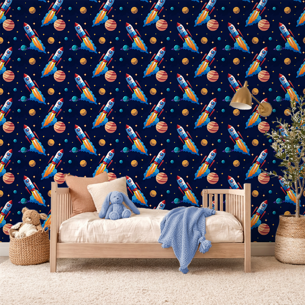 Kids Space Explorer Wallpaper