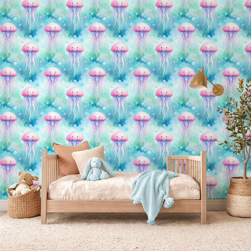 Happy Jellyfish Garden Wallpaper