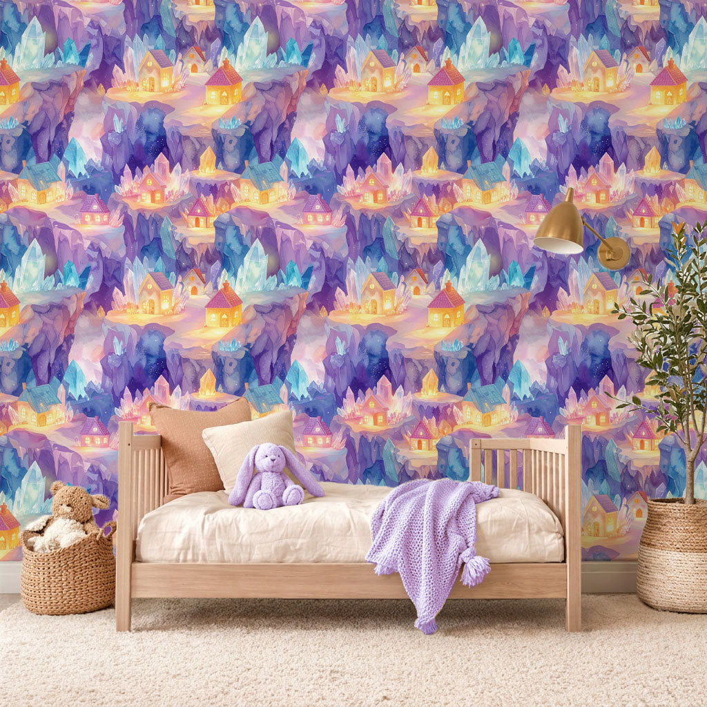 Crystal Cave Village Wallpaper