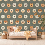 Pomeranian Cloud - Linocut Bloom Wallpaper
