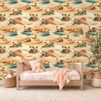 Desert Oasis Village Wallpaper