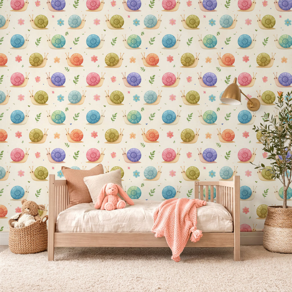 Happy Snail Garden Wallpaper